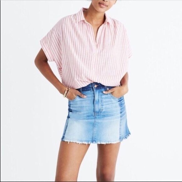 Madewell McCarren Two Tone Patchwork Skirt Size 26 - Picture 1 of 5